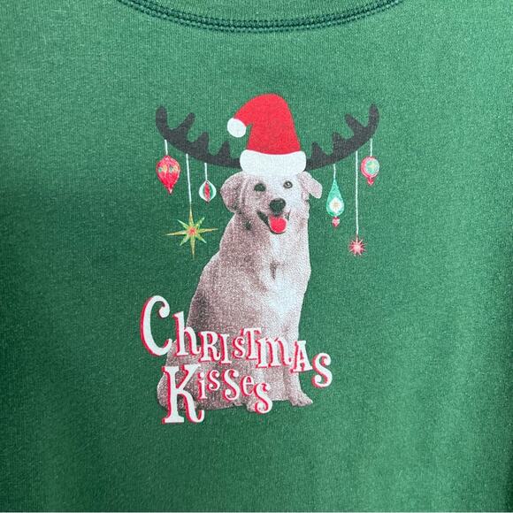 Vintage Christmas Dog Crewneck Sweatshirt XL Green - Picture 4 of 6
